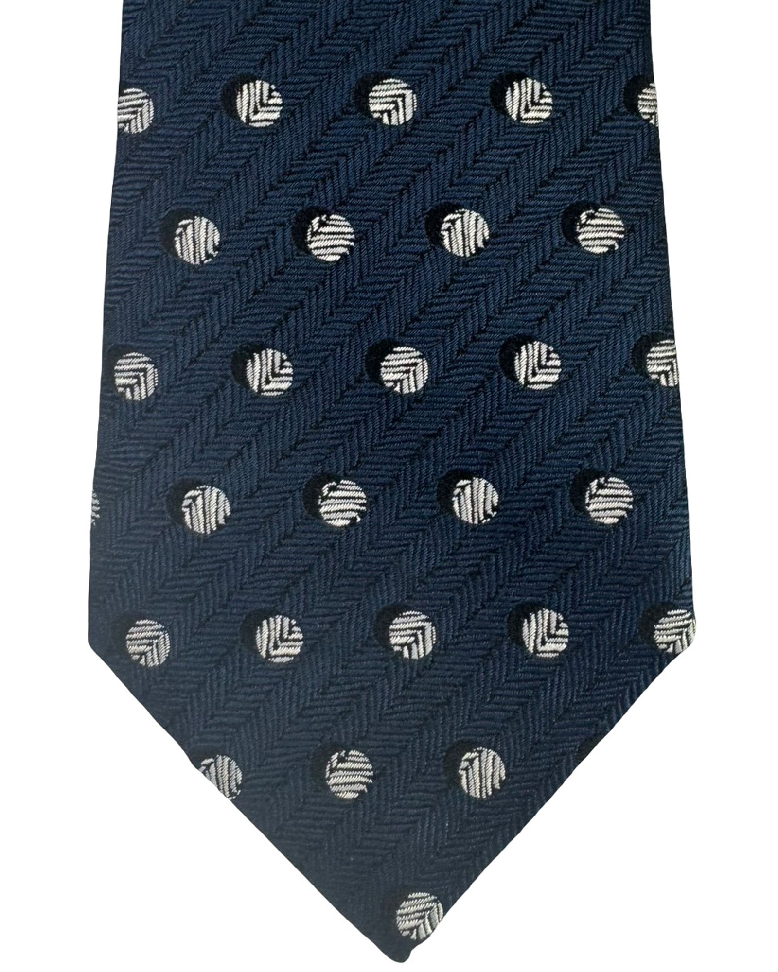 Givenchy Silk Tie Midnight Blue Polka Dots