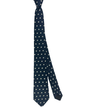 Givenchy Silk Tie Midnight Blue Polka Dots