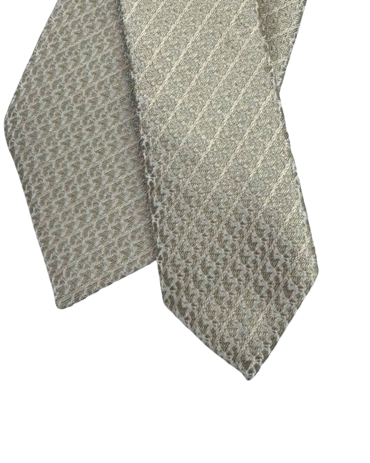 Givenchy Tie  Beige Silver Geometric Pattern