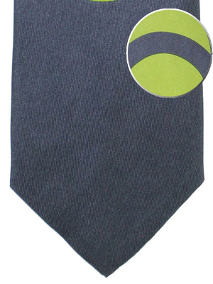 Gene Meyer Silk Tie Gray Green Geometric