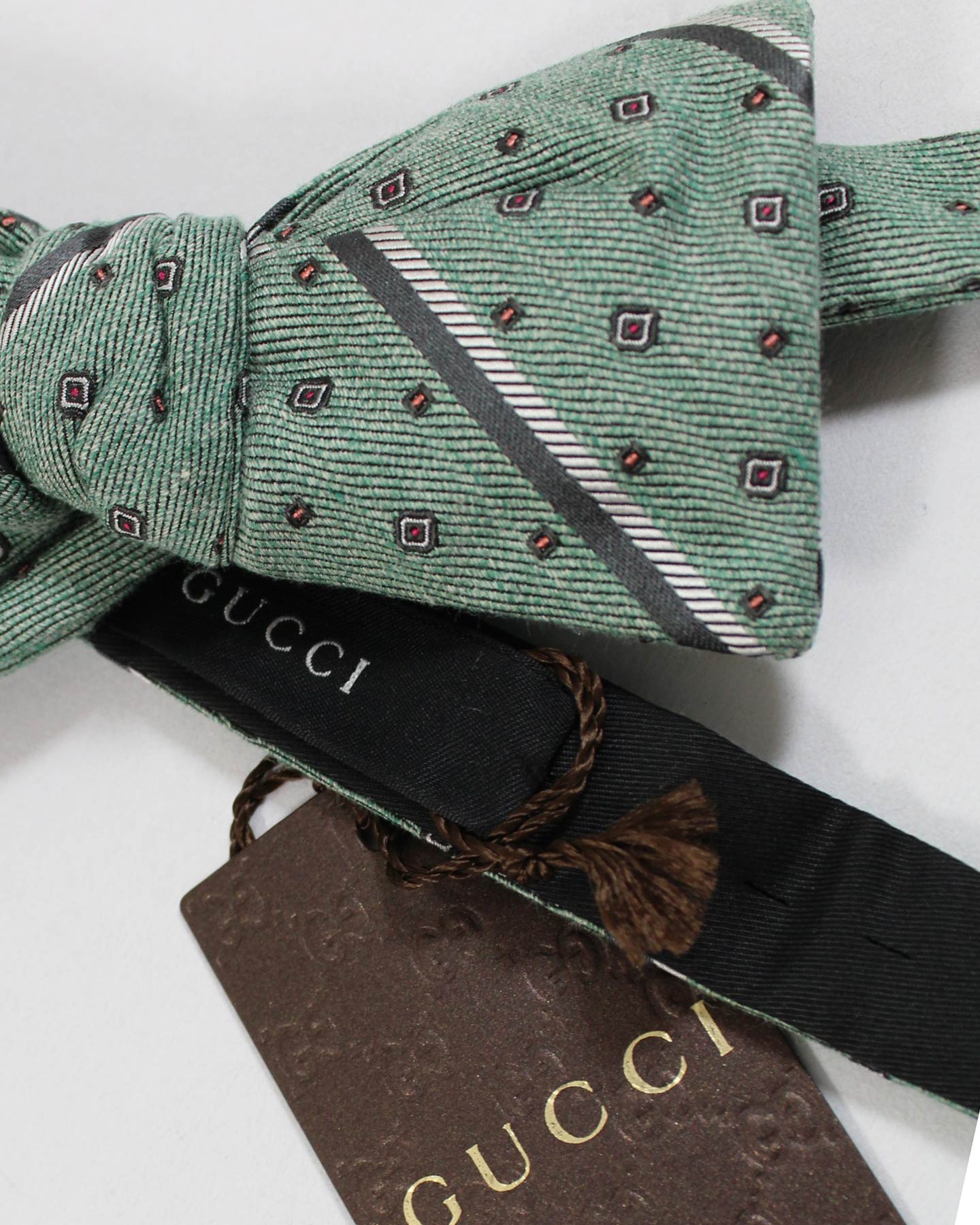 New Gucci Bow Tie DK Green Made in Italy