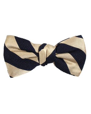 Gucci Bow Tie Navy Cream Stripes Design