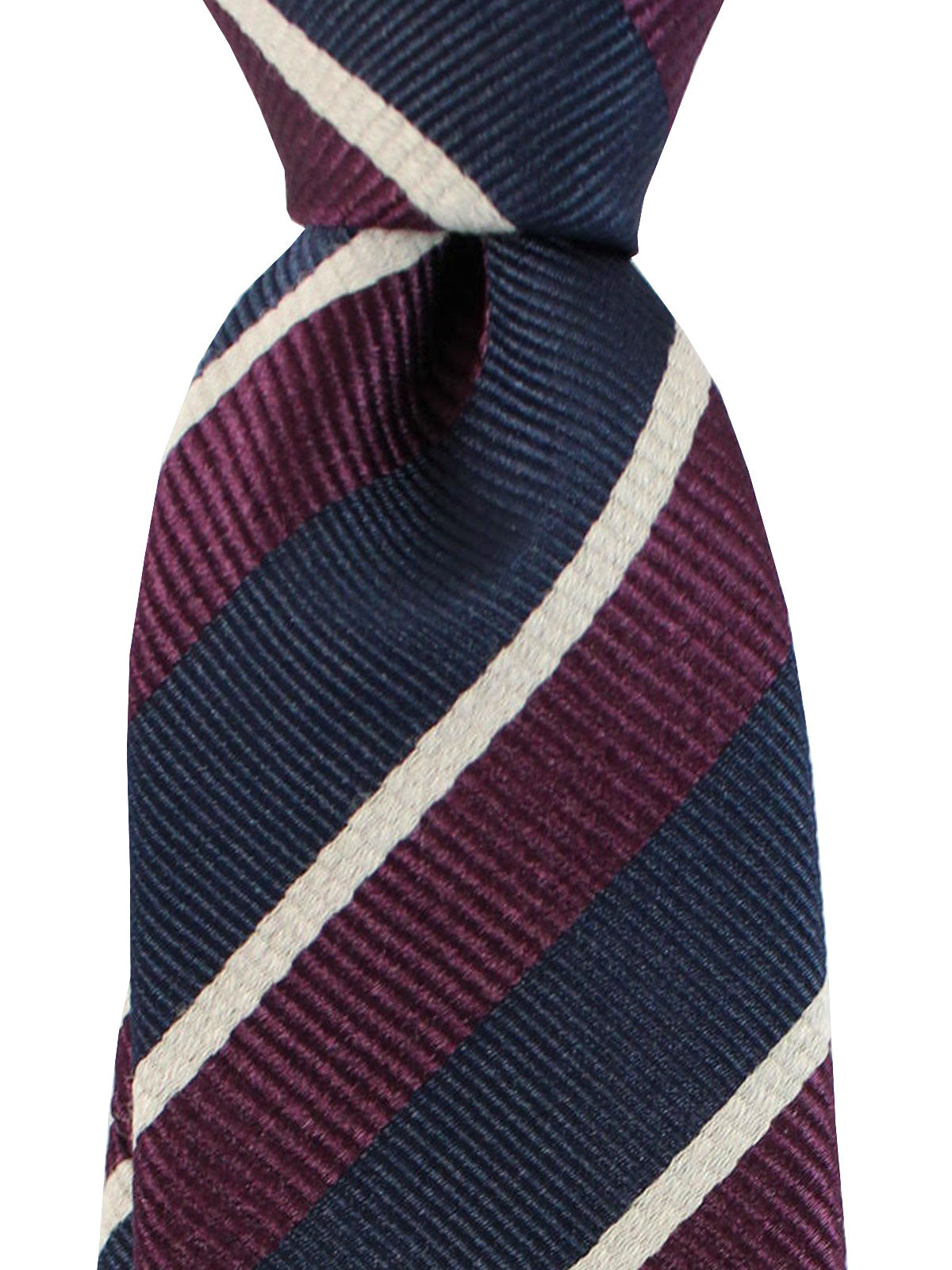 Gucci Silk Tie Dark Blue Maroon Stripes Design - Narrow Necktie