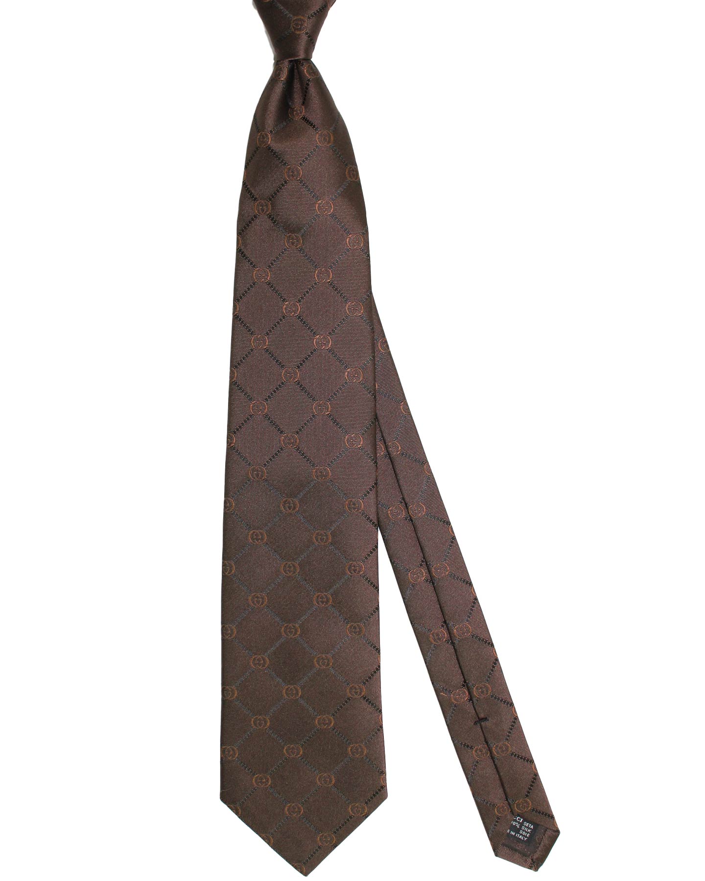 Gucci Brown GG Design - Wide Necktie