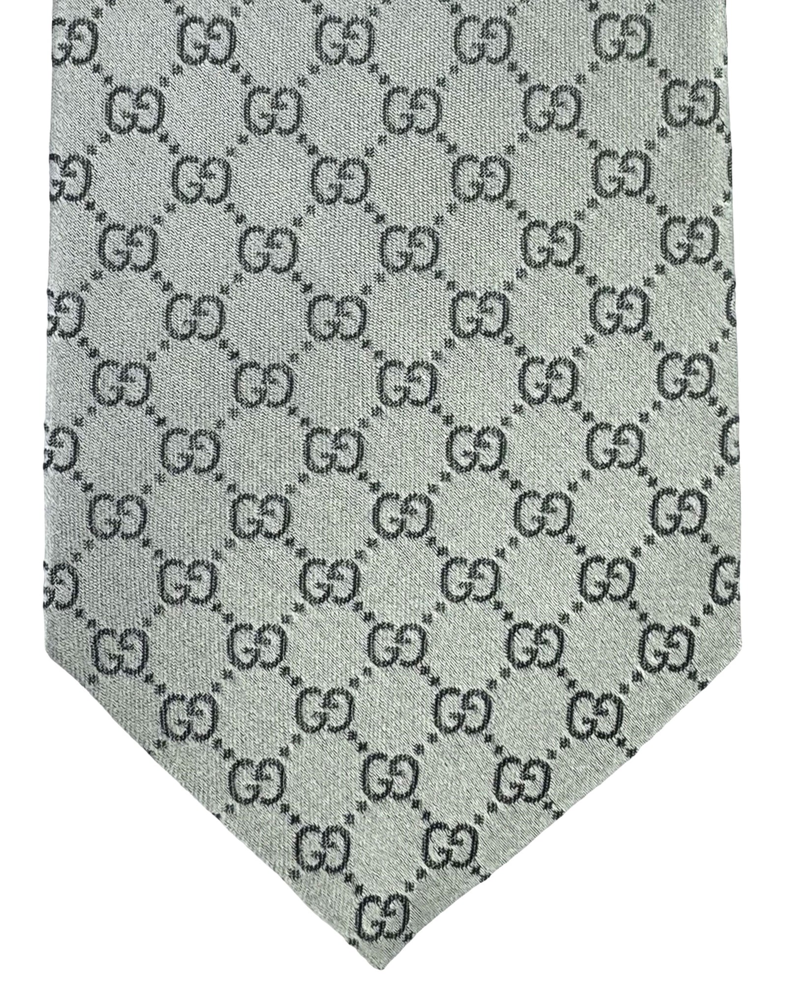 Gucci Tie GG Pattern Gray Silver