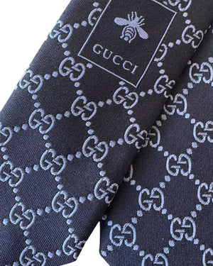 Gucci Tie GG Pattern Midnight Blue