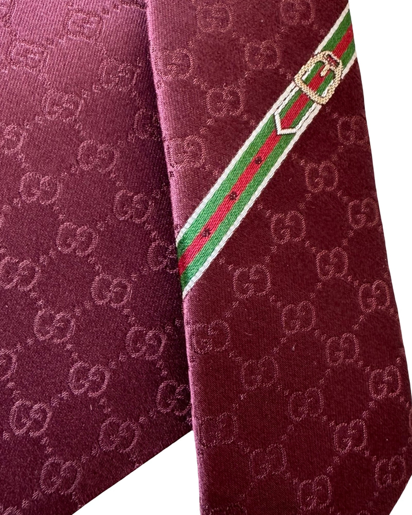 New Gucci Tie GG Design Bordeaux