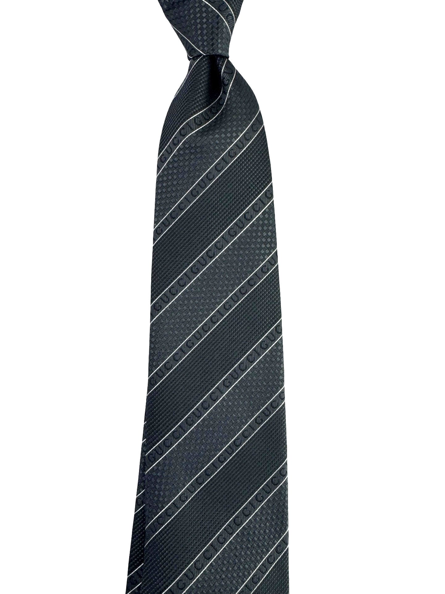 Gucci Tie Metal Blue Logo Stripes

