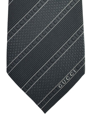 Gucci Tie Metal Blue Logo Stripes
