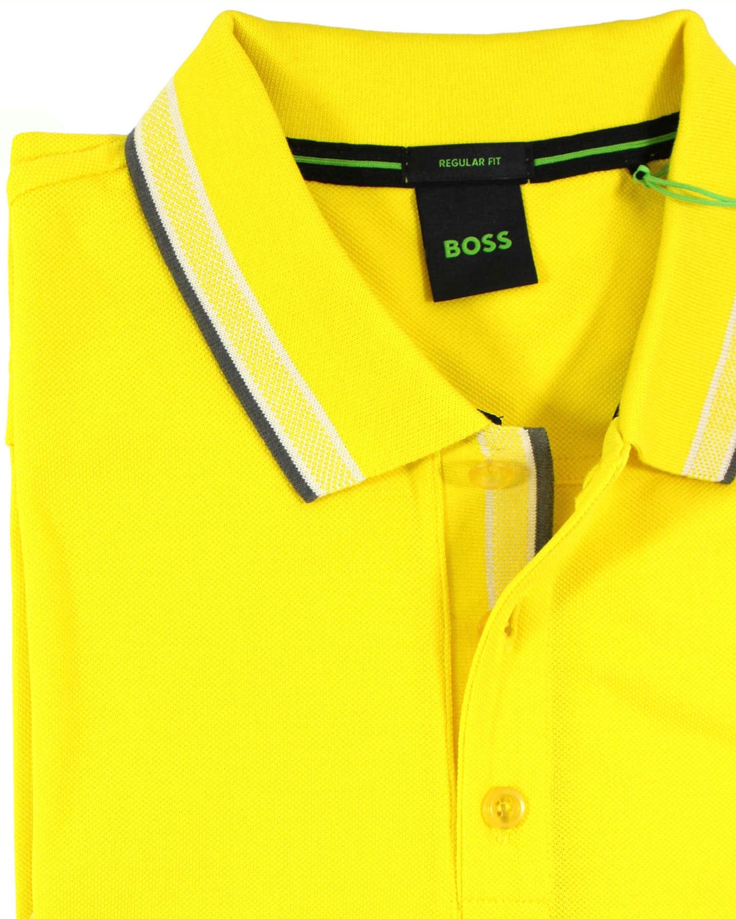 Hugo Boss Polo Shirt Regular Fit Yellow Stretch Cotton L