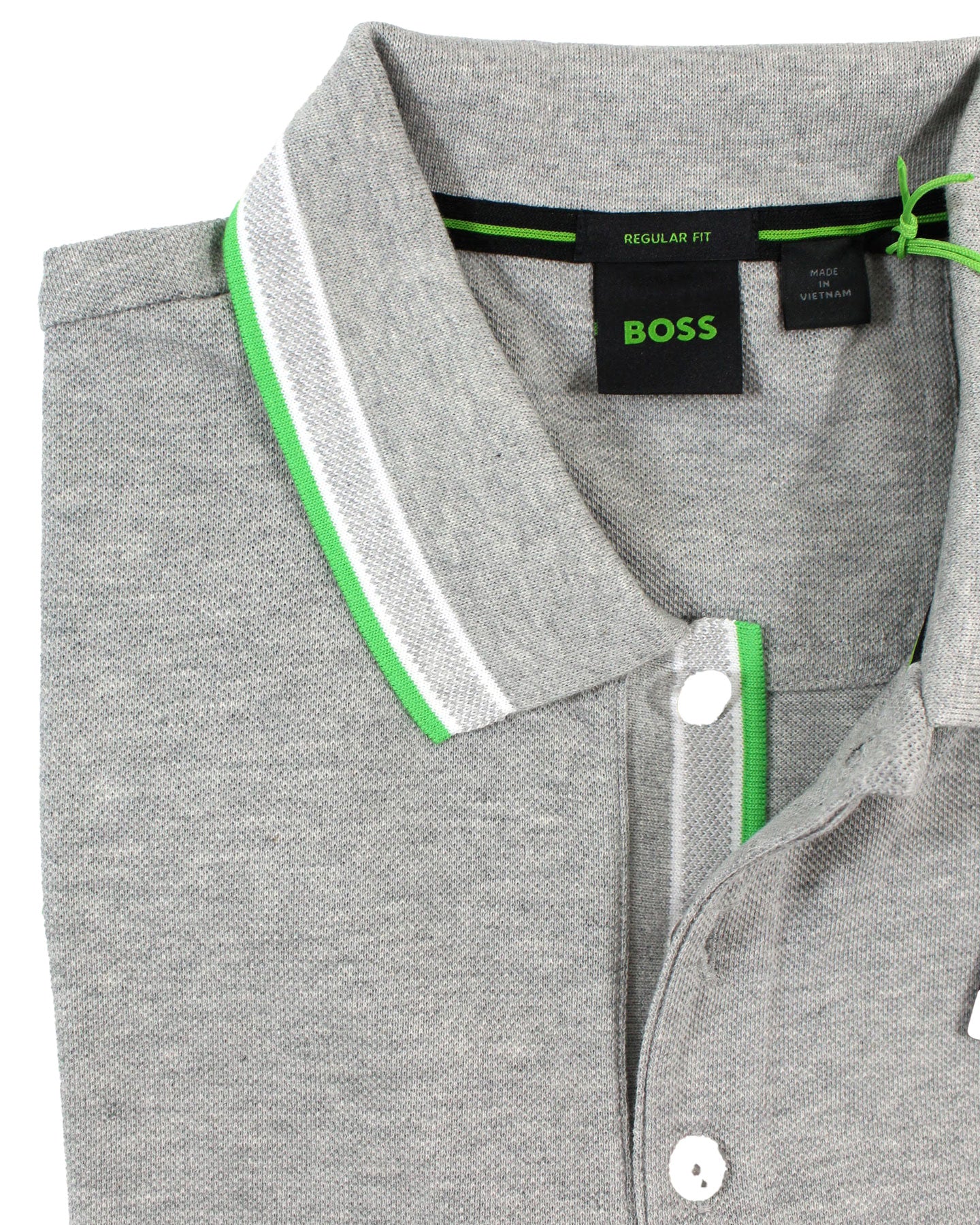 Hugo Boss Polo Shirt Regular Fit Heather Gray Stretch Cotton 