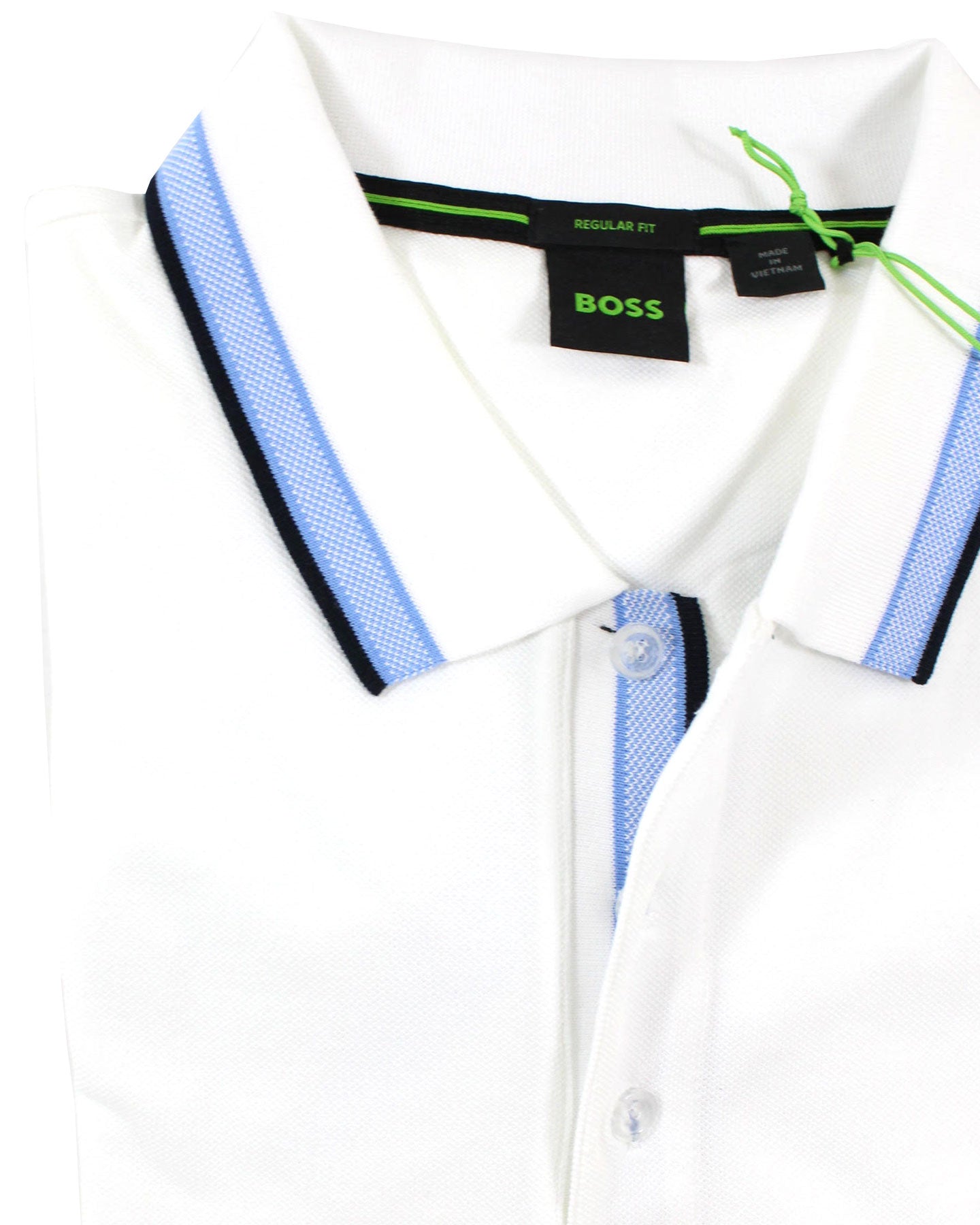 Hugo Boss Polo Shirt Regular Fit White Stretch Cotton