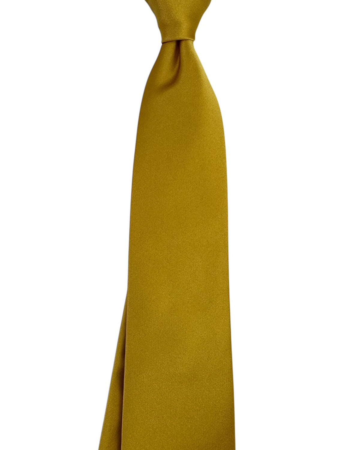 Isaia Sevenfold Tie Yellow Solid Textured
