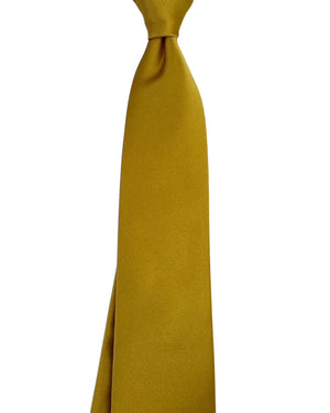 Isaia Sevenfold Tie Yellow Solid Textured
