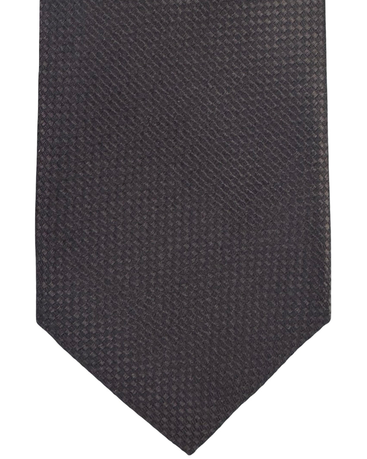 Isaia Sevenfold Tie Dark Brown Pattern