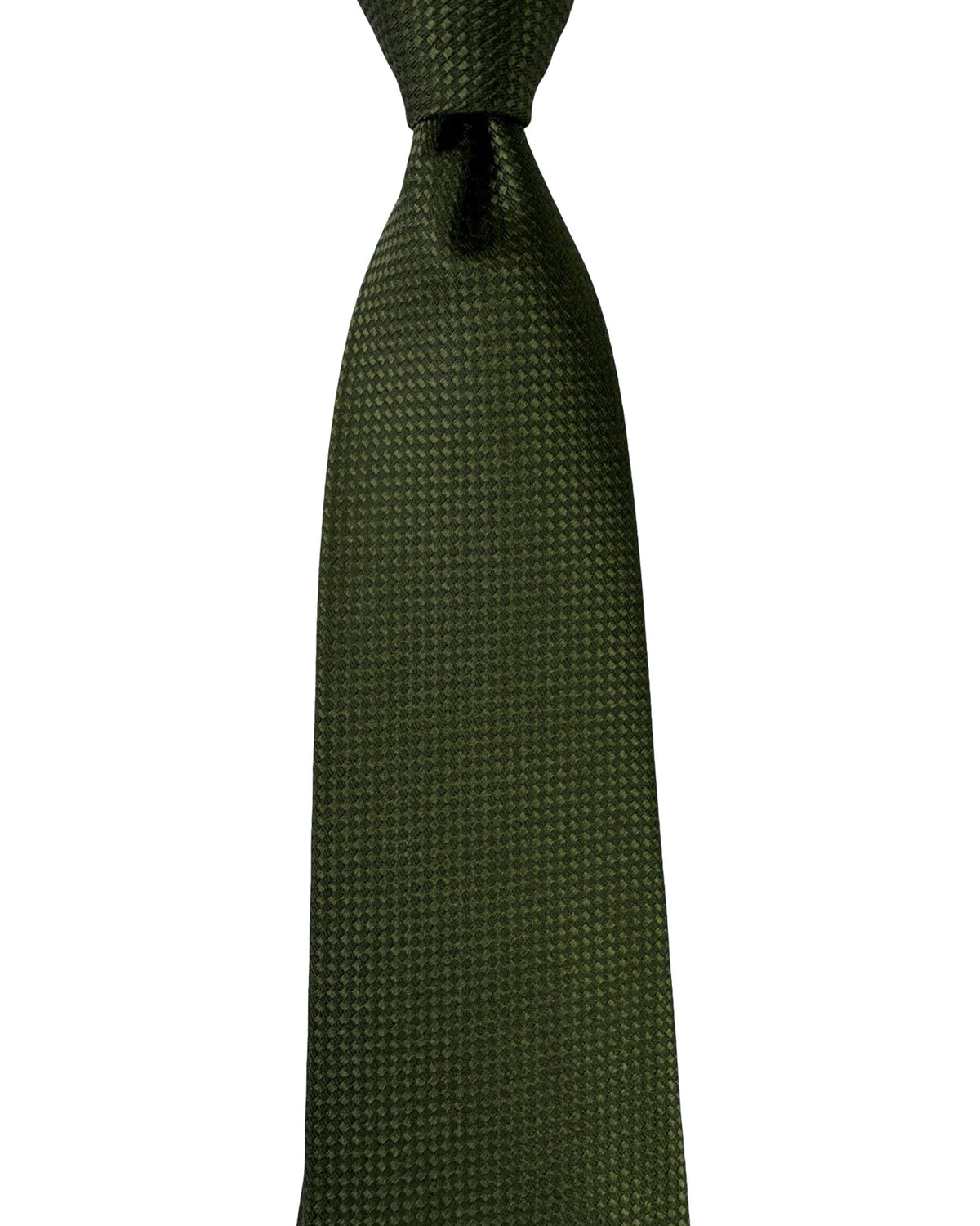 Isaia Sevenfold Tie Forest Green Pattern