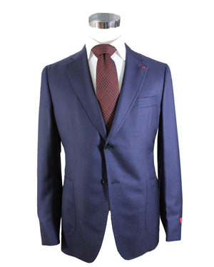 Isaia Sport Coat Dark Blue - Cashmere Silk