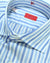 Isaia Dress Shirt Blue White Stripes 39 - 15 1/2 Regular Fit