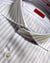 Isaia Shirt White Lilac Stripes 40 - 15 3/4 Regular Fit