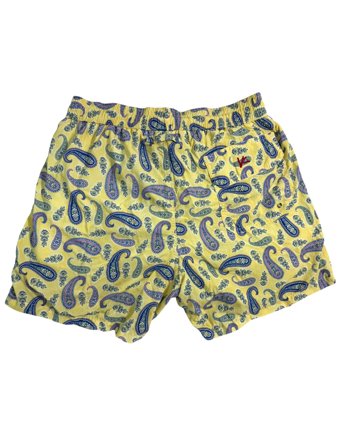 Isaia Swim Shorts Yellow Paisley S - Men Swimwear