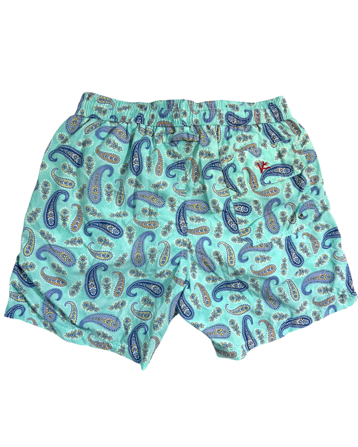Isaia Swim Shorts Sky Blue Paisley S - Men Swimwear SALE