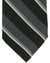 Isaia Tie Gray Dark Green Stripes Design - Sartorial Wool Silk Tie