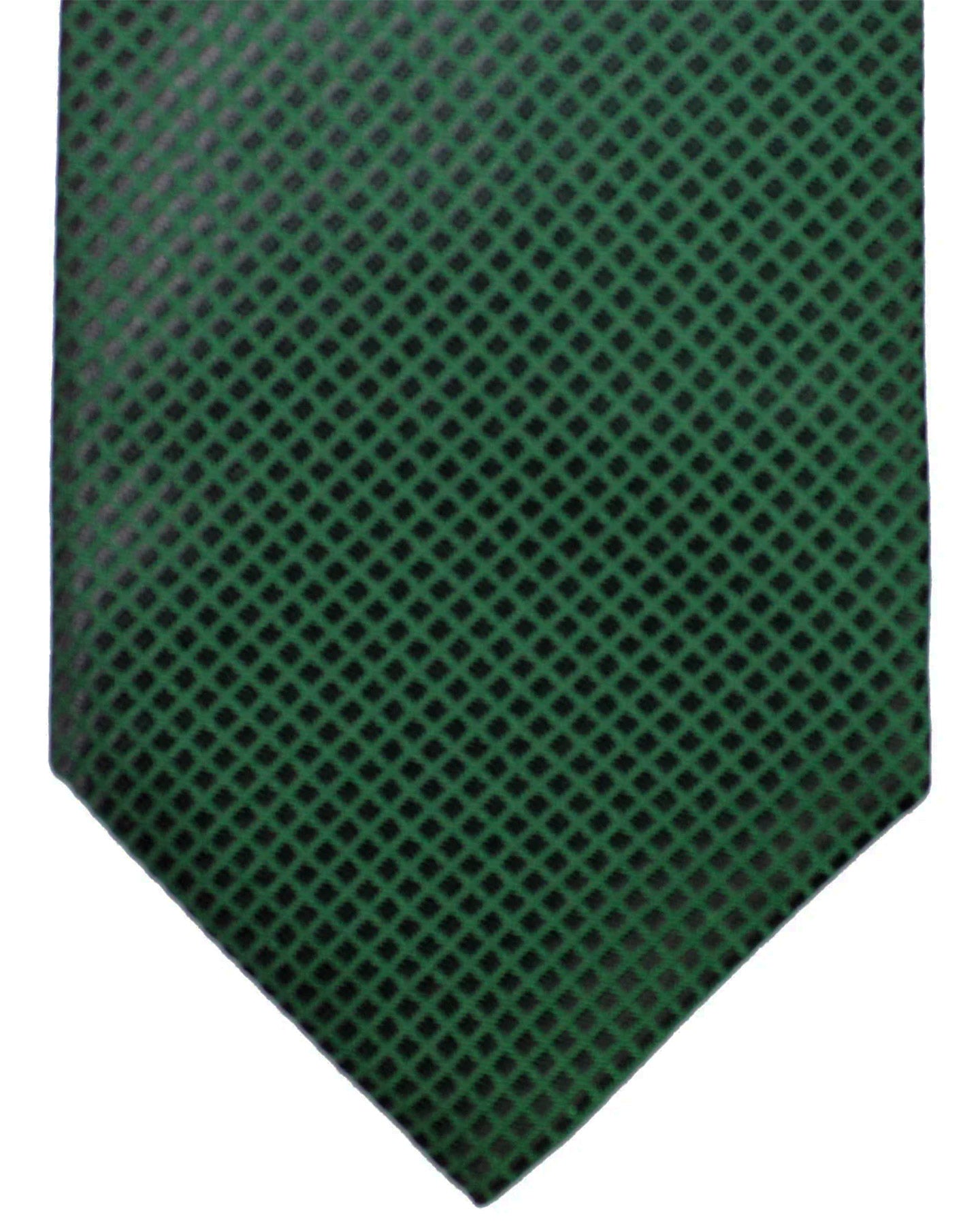 Isaia Napoli Tie Dark Green Design