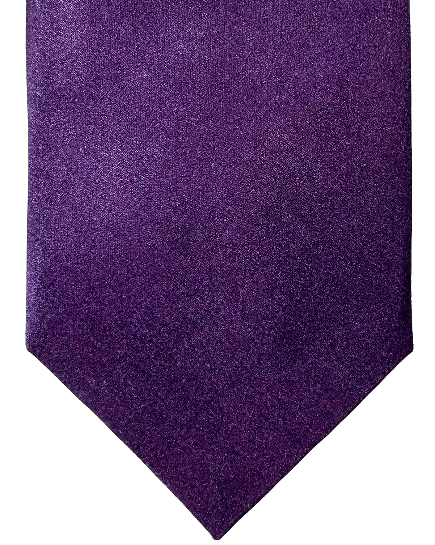 Isaia Tie Dark Purple Solid Design - Sartorial Sevenfold Tie