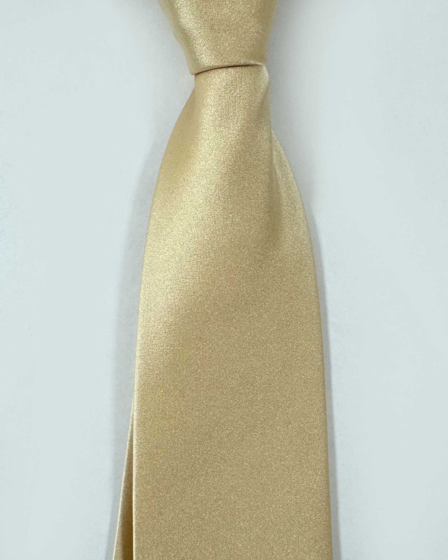 Isaia Tie Beige Solid Design - Sartorial Sevenfold Necktie FINAL SALE