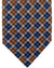 Isaia Tie Brown Royal Blue Plaid Design - Sevenfold Cotton Silk Necktie