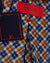 Isaia Tie Brown Royal Blue Plaid Design - Sevenfold Cotton Silk Necktie