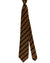 Isaia Tie Brown Stripes Design - Sevenfold Silk Necktie