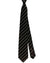 Isaia Tie Black Stripes Design - Sevenfold Silk Necktie