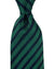 Isaia Tie Dark Blue Green Stripes Design - Sevenfold Silk Necktie