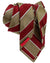 Isaia Tie Mocha Bordeaux Stripes Design - Sevenfold Silk Necktie