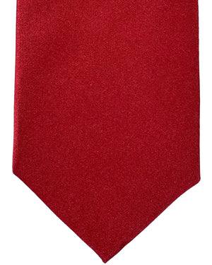 Isaia Napoli Tie Bordeaux Solid Design - Silk Necktie