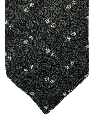 Isaia Tie Gray Dots Design - Sevenfold Wool Necktie