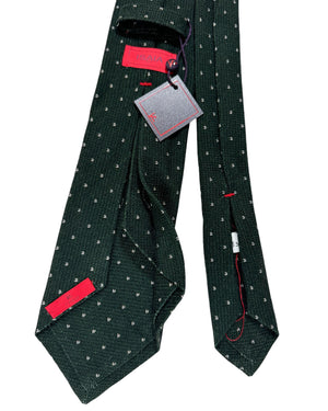 New Isaia Tie Green Birds Eye