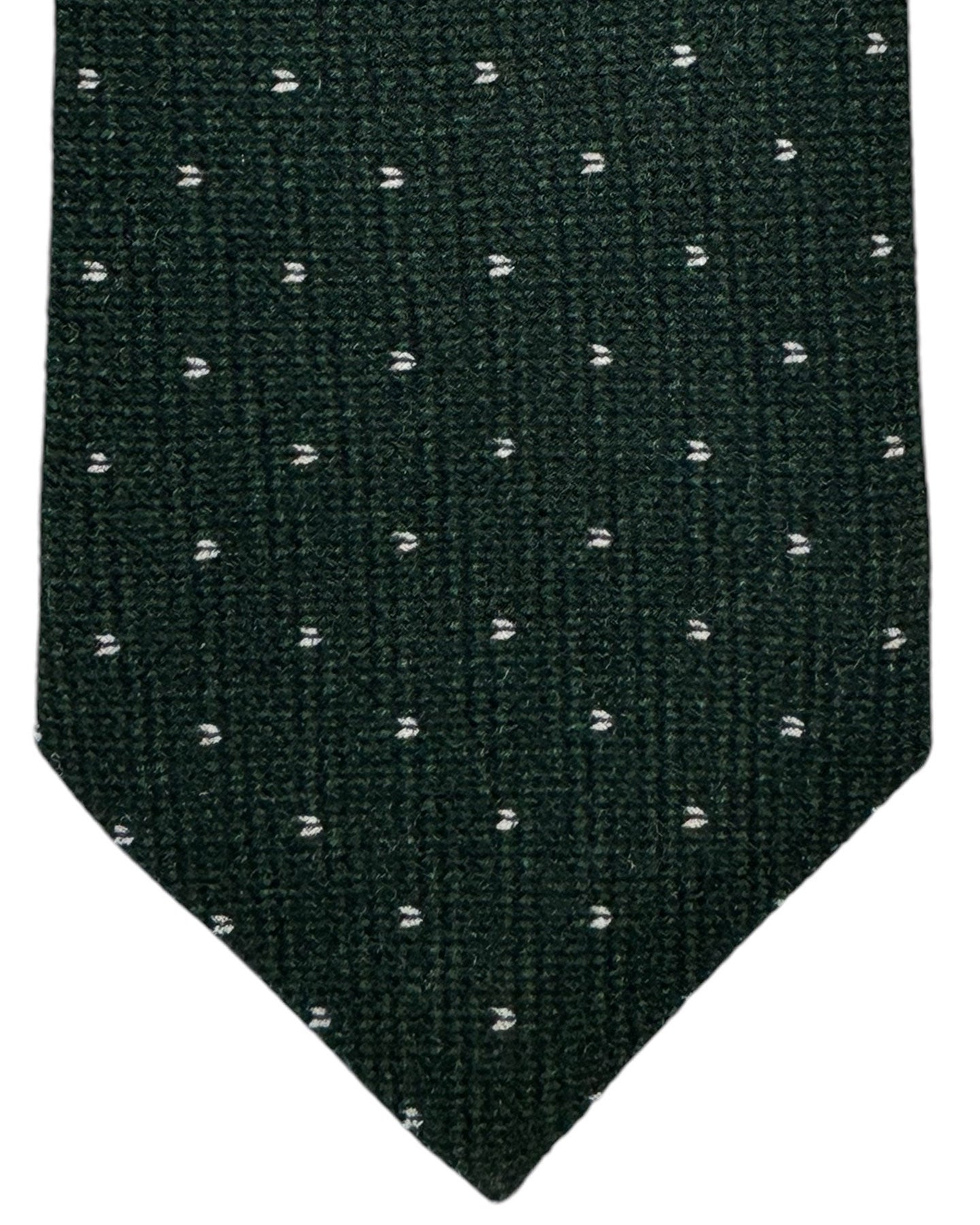 Isaia Tie Green Birds Eye Design