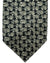 Isaia Sevenfold Tie Black Olive Floral Design - Wool Silk Necktie