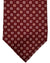 Isaia Sevenfold Tie Maroon Pink Mini Floral Design - Wool Silk Necktie