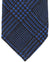 Isaia Sevenfold Tie Royal Blue Dark Blue Glen Check - Wool Silk Necktie