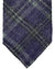 Isaia Sevenfold Tie Purple Gray Plaid - Wool Necktie