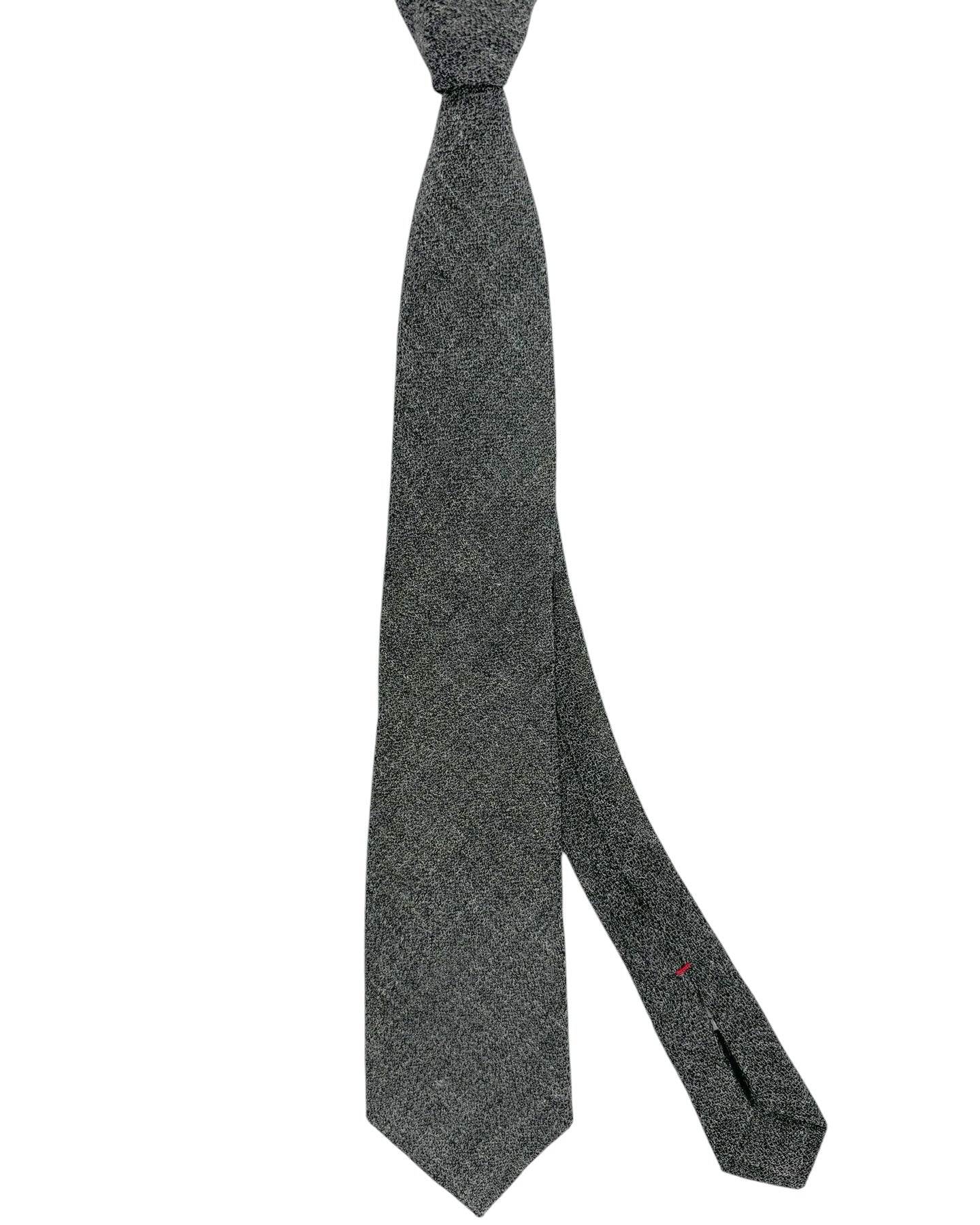 Isaia Sevenfold Tie Gray Pattern - Wool Necktie