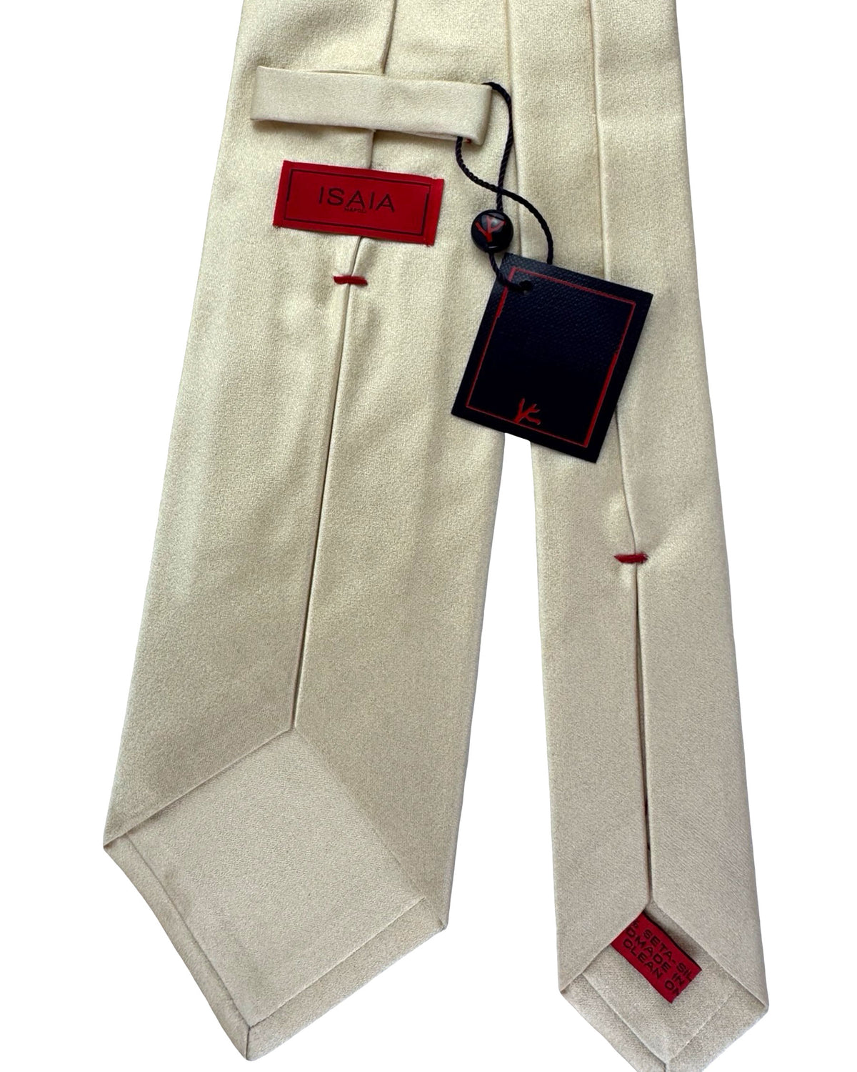 Isaia Tie Cream Solid Design SALE