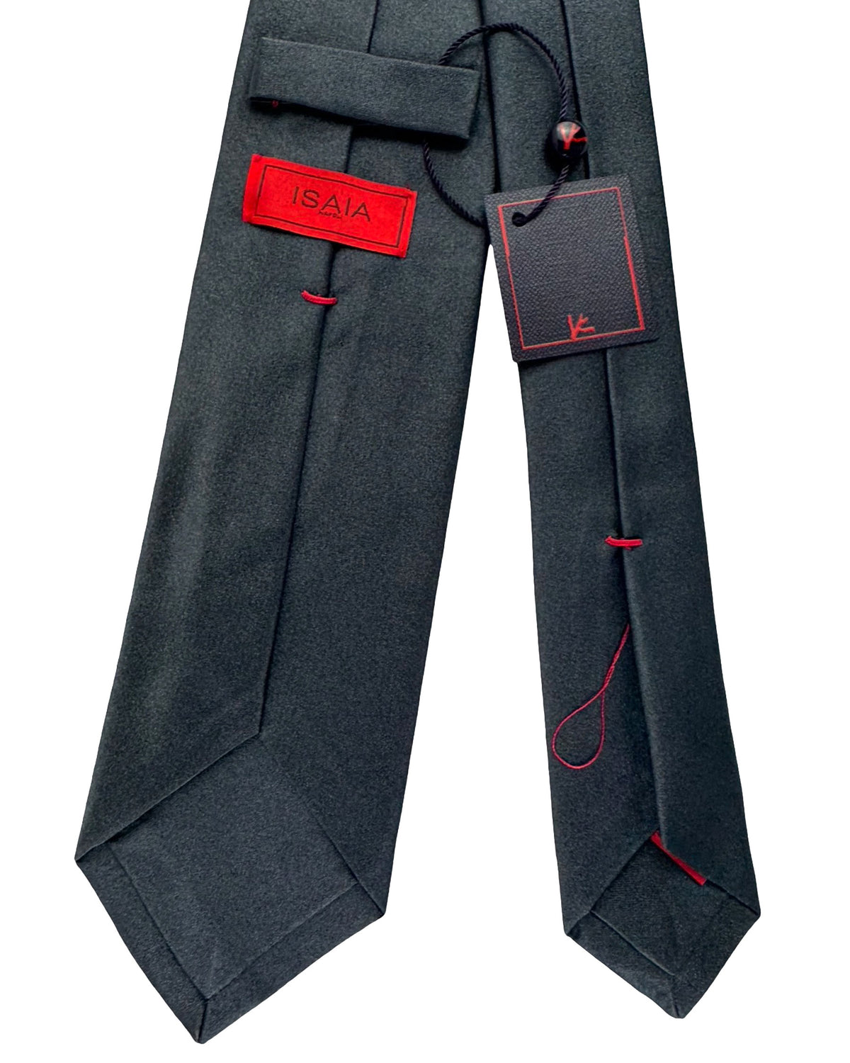 Isaia Tie Charcoal Gray Solid Design SALE