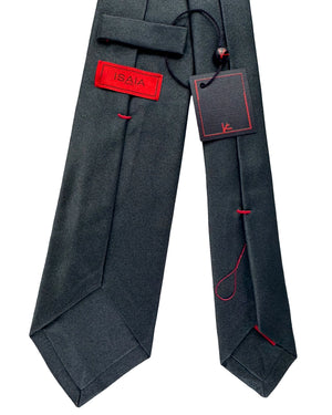 Isaia Tie Charcoal Gray Solid Design SALE