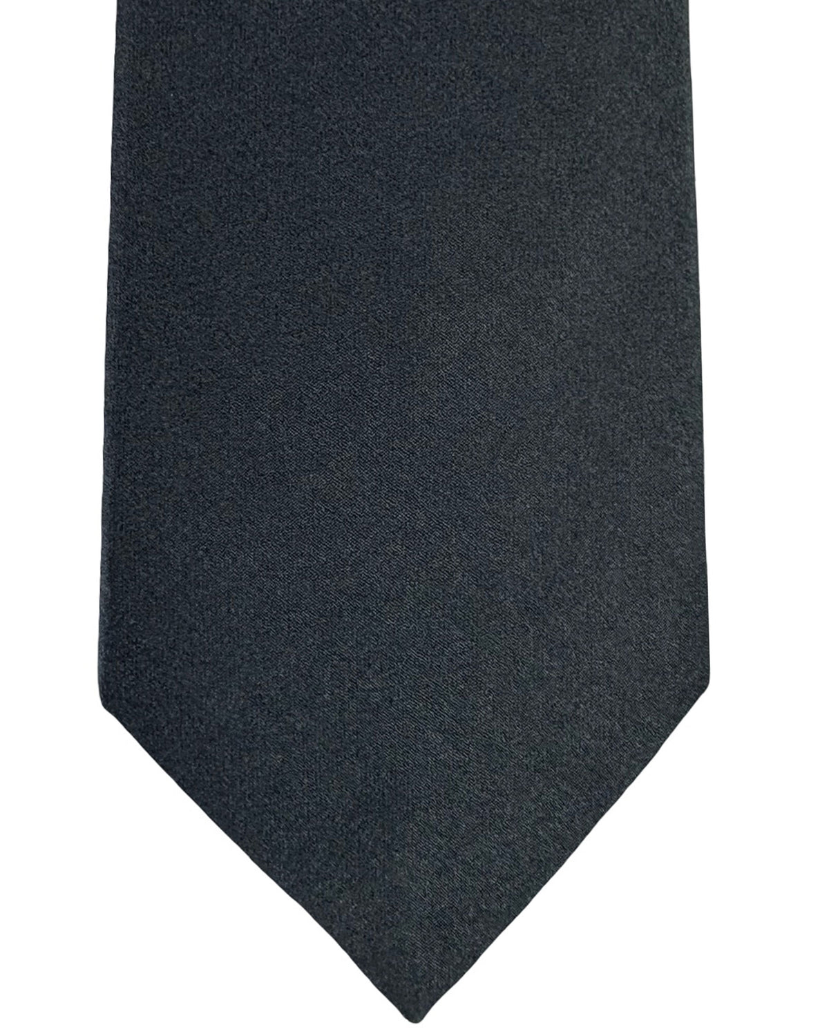 Isaia Tie Charcoal Gray Solid Design 