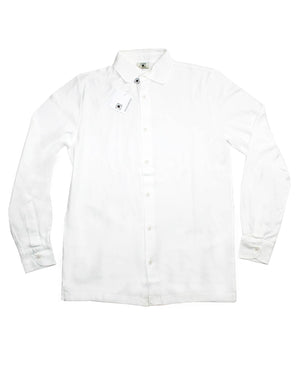 KIRED Full Button Jersey Polo Shirt White Crêpe Cotton - Kiton