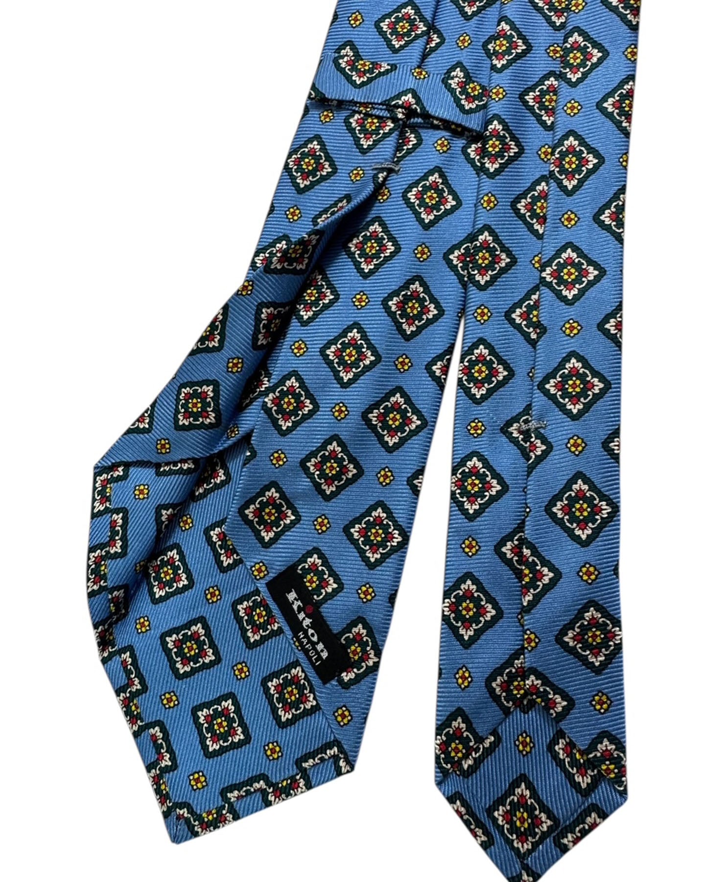 Kiton Tie Blue Diamond Medallion - Sevenfold Necktie